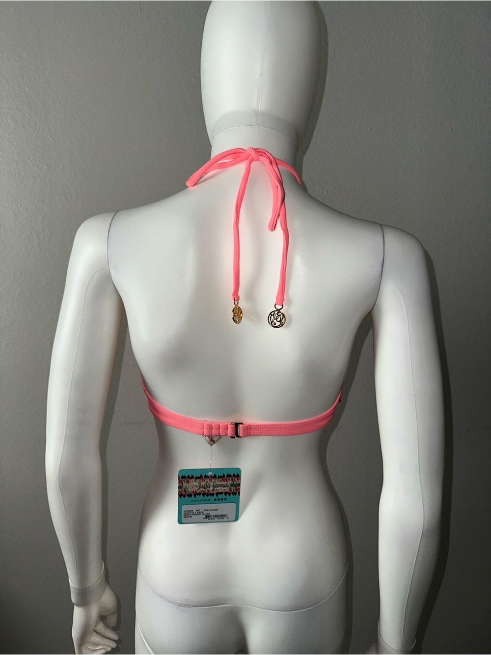 Luli Fama “Heart of a Hippie” hot pink sunsets sexy fringe bikini swim top M - Picture 3 of 6